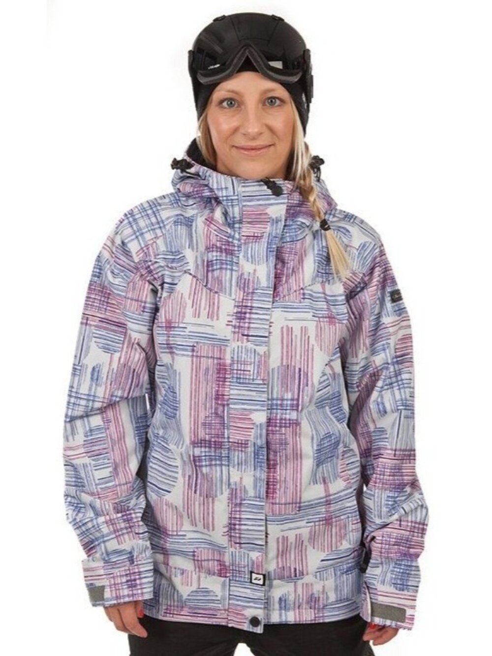 Ride Snowboarding Jacket Women's M Circle Line Print Hooded Insulated Multicolor